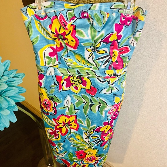 David Meister Strapless Floral Tropical Dress Size 8 - Picture 3 of 13